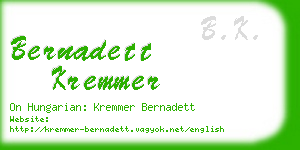 bernadett kremmer business card